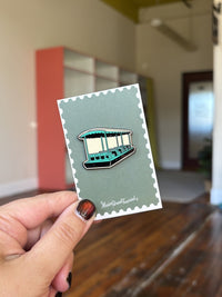 Living with the Land boat enamel pin on Main Street Tourist backing card, EPCOT Disney inspired enamel pin for collectors and trading.